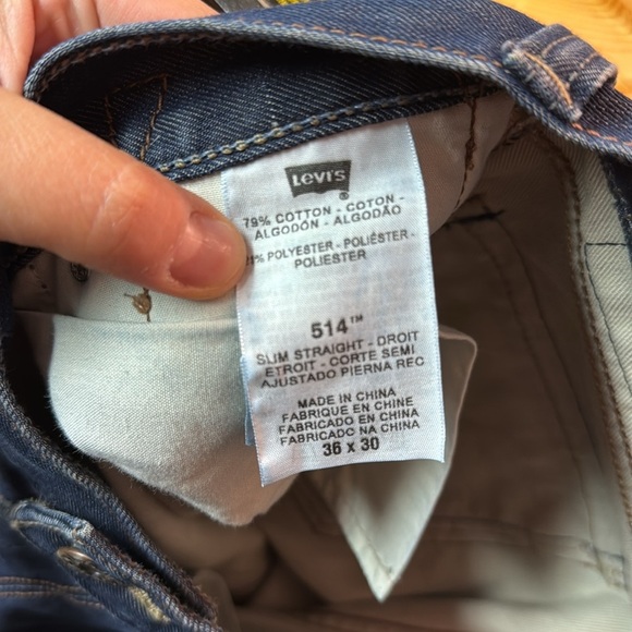 LEVI SELVEDGE 514 Slim Straight fit denim w leather pocket and patch size 36x30 - Picture 9 of 9